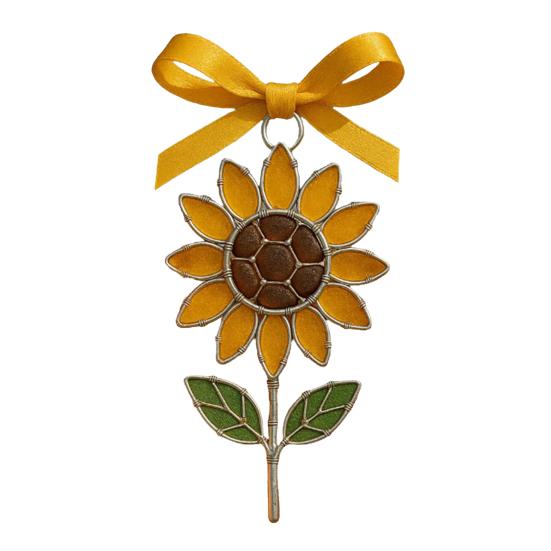 

Sunflower Sea Glass Ornament Handmade Acrylic Sunflower Xmas Tree Hanging Decor Rustic Vintage Suncatcher for Living Room Farmhouse Wall Decor Sunflower
