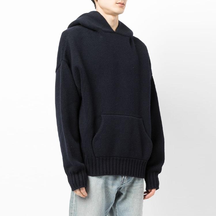 Fear Of God FW21 Ribbed Edge Knitted Hoodie Men hoodies Blue FG20-002WSK-415
