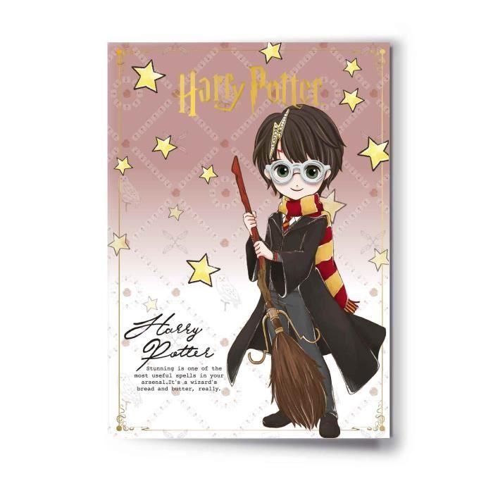 Carte de Voeux - CARAT - Harry Potter - Badge Amovible - Personnalisable - Enfant/Mixte