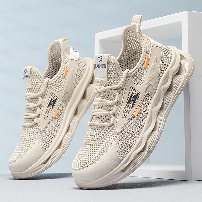 Men's shoes four seasons trendy round head versatile breathable no lace-up platform sports leisure comfortable foot men's shoes