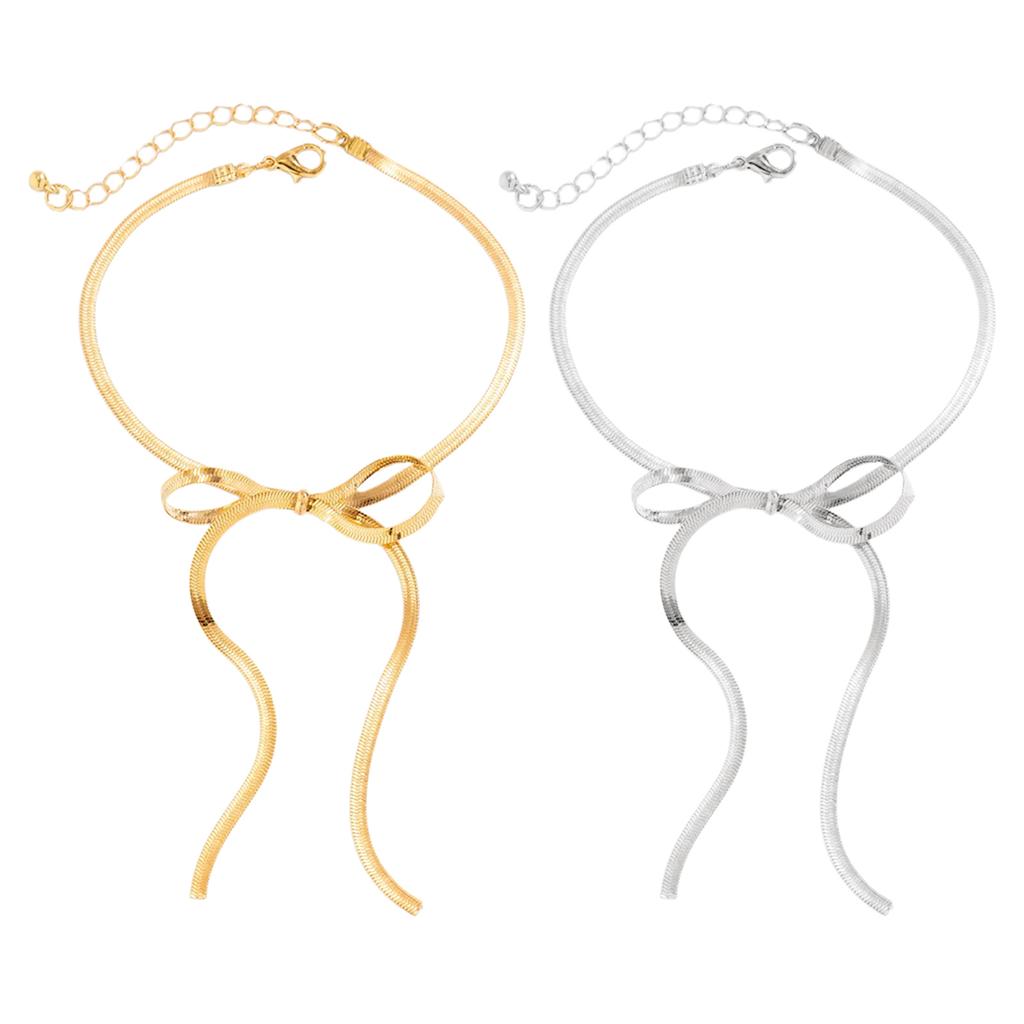 Beautiful Bowknot Anklet Adornment Elegant Long Anklet Chain Accessory Adjustable Chain Anklet Bracelet for Women