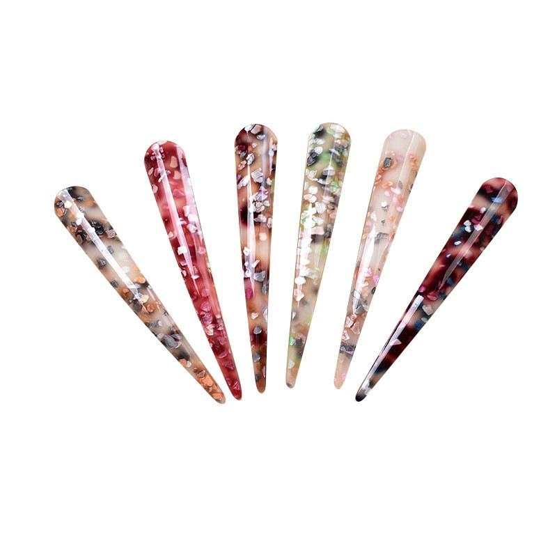 Headwear Granules Long Metal Jelly Hair Clip Ox Horn Clamp Hair Grips Ladies Crocodile Fashion Accessories