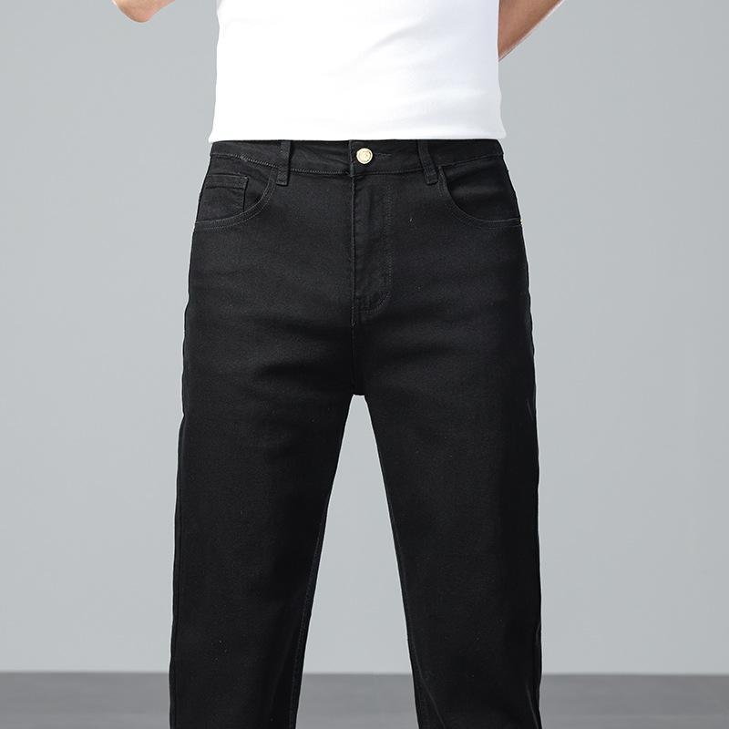 Fashionable Denim Trousers Stretch-Fit Long Trousers New Arrival Versatile Casual Men's Trousers