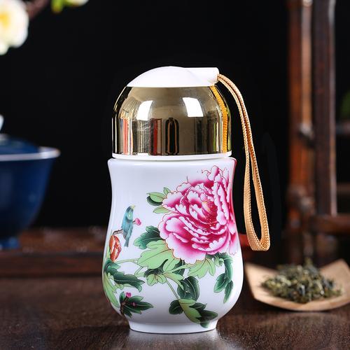 Керамическая вакуумная кружка Jingdezhen для девочек, сине-белая фарфоровая чайная кружка с крышкой, портативная, однослойная, кружка для здоровья, подарочная кружка