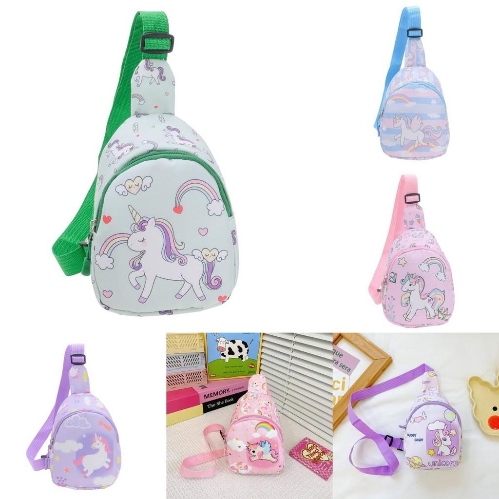 Unicorn Cartoon Cute Children Crossbody Bag Printed Pattern Daily Lightweight