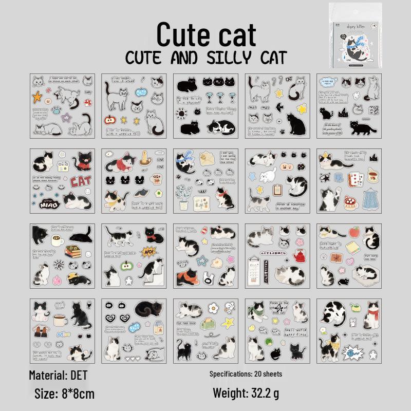

Corner Cat Cute Decorative Stickers: Language & Leisure Series Pet Screen Protector Journal