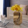 Light luxury golden flower vase metal flower arrangement vase home living room dining table decoration crafts