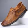 Men's Spring New Business Casual Leather Shoes Fashionable Soft Bottom Lightweight Flat Shoes Versatile One Step Shoes
