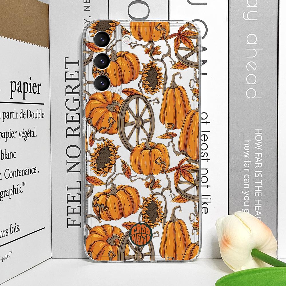 

Cartoon Autumn Pumpkin Fall Maple Leaf Halloween Phone Case for Samsung Galaxy A55 A54 A53 A14 A16 A36 A35 A13 15 A25 Soft Cover Galaxy A14 4G