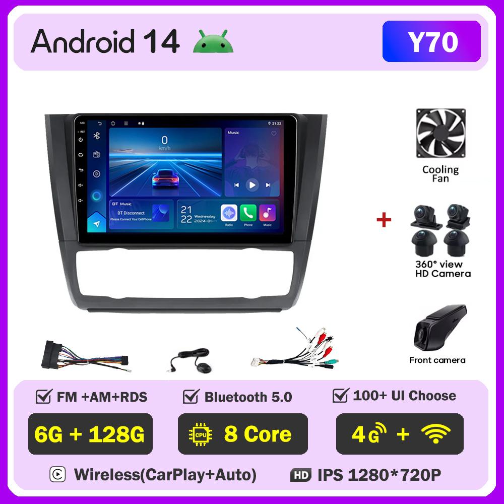 For BMW 1 Series E81 E82 E87 E88 AT 2004-2011Car Radio Player Car Carplay Screen Autoradio Mirror Link Car Intelligent System 4G