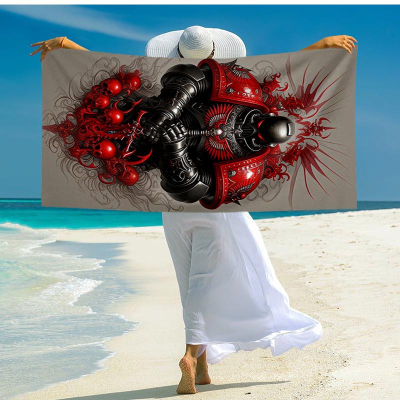 Ultra-Soft Beach Towel with Warhammer 40k Theme,Ideal for Pool - Camping, Diving - Perfect Travel Essential, Vibrant Beach Towel.