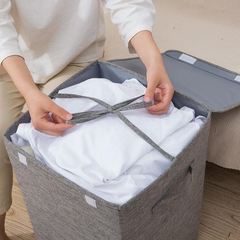 Foldable Waterproof Laundry Basket - Large Cotton & Linen Storage for Dirty Clothes