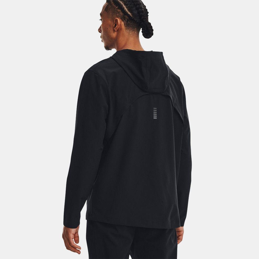 Under Armour UA Sun Protection Series Letter Logo Print Fitted Hoodie Jacket Men Outerwear Black 1376794-002