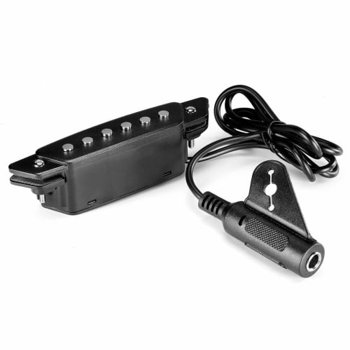 

Ahvqevn -85 Black 6-Hole Soundhole Pickup with Active Power Strap and Endpin Jack for Acoustic Guitar