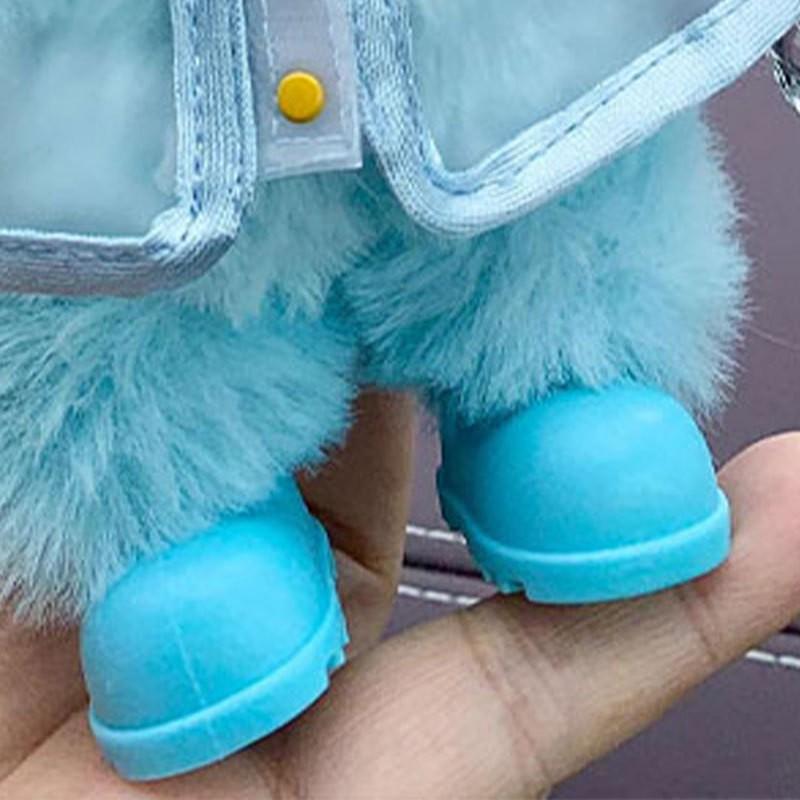Labubu Doll Outfit Set Transparent Raincoat With Blue Or Yellow Shoes 14 Years Old Kids Collectible Toy Accessory