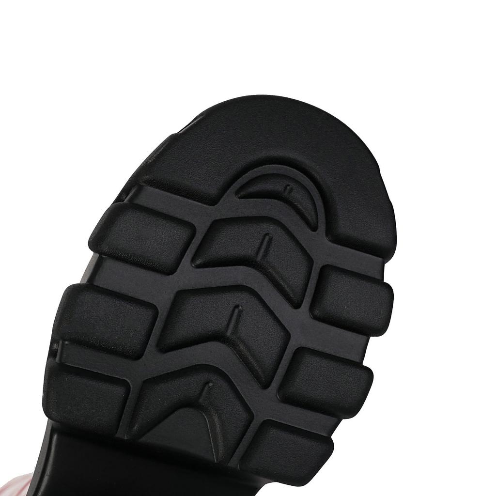 Dámské platformové kozačky nad koleno s robustním podpatkem, strečové dlouhé bojové kotníkové boty z lakované kůže