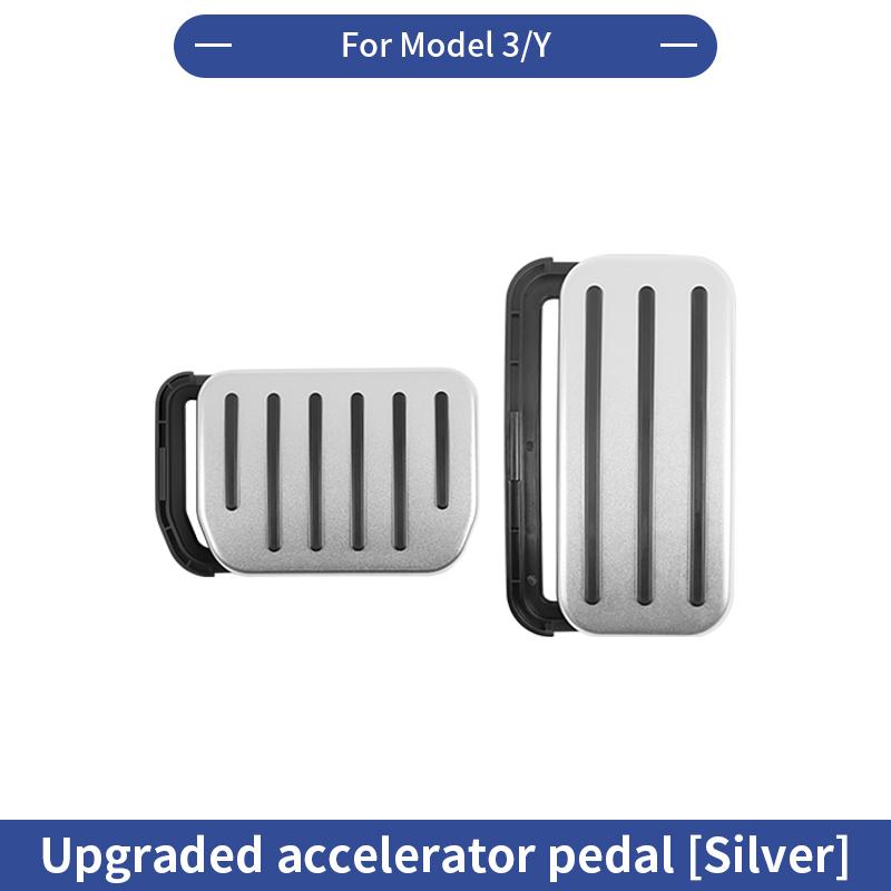 

For Tesla New Model Y Launch Juniper 2025 Model 3 Highland 2020-2024 Accelerator Brake Pedal Anti Slip Foot Rest Cover серебряный