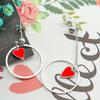 New Product Simple and Fashionable Heart-shaped Asymmetric Earrings Red Peach Heart Earrings
