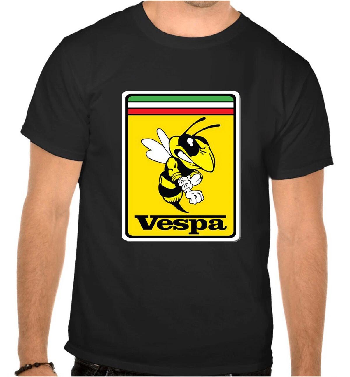 Vespa Scooter Logo BLACK T-Shirt - 1092- S