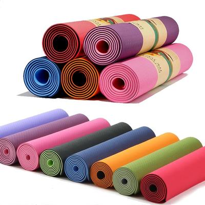 Rutschfeste TPE-Yogamatte für Anfänger, 1830 x 580 x 6 mm, doppellagiger Umweltschutz, Fitness-Trainingsmatte für Gymnastik und Pilates