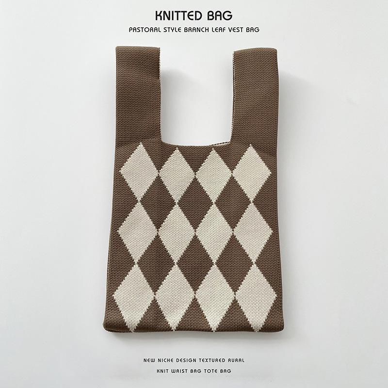 Colorful Knitted Handbags: Women's Fashion Shoulder Bags & Vest Waistcoat Styles