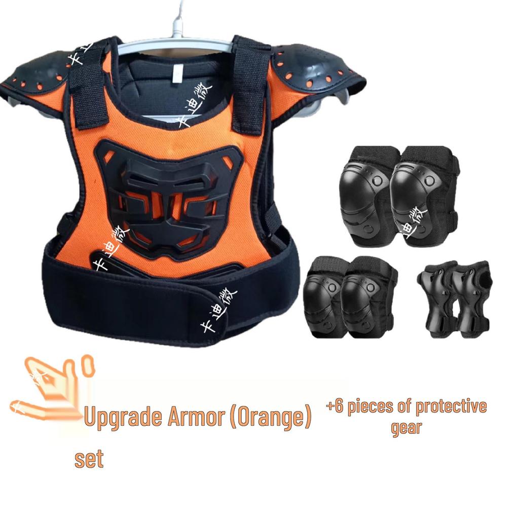 Kids' Motorcycle Balance Bike Armor Set: Knee, Elbow, Chest & Back Protectors.