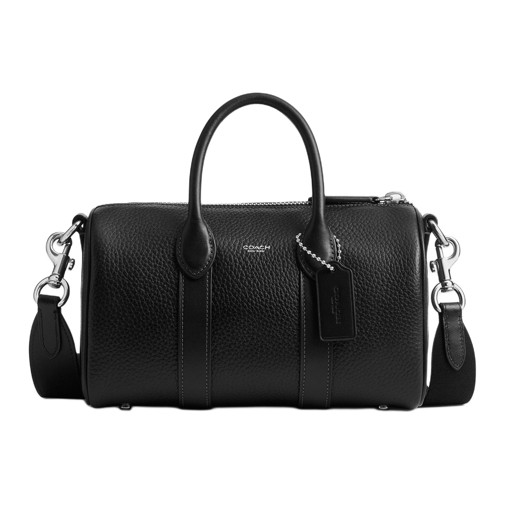 

Coach Compass 25 Zipper Closure Leather Tote Bag Medium Unisex Tote Bags Black CCB83-BLK Basic Set (Bag+Dust Bag)