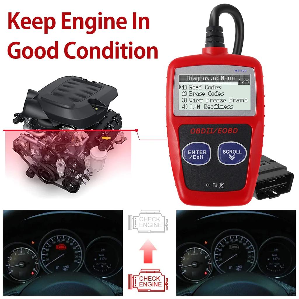 Car Diagnostic Tool Multifunctional Auto Fault Code Reader Accurate Engine Diagnostic Scanner Read & Erase Fault Code View NEW