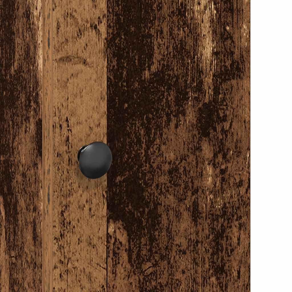 Bathroom Cabinet with Toilet Paper Holder Rustic Wood Look 20.5 X 22 X 72 Cm