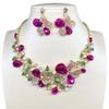 Fashionable Zinc Alloy Floral Jewelry Set with Rhinestones Comfort Fit Necklace And Earrings For Versatile Outfits