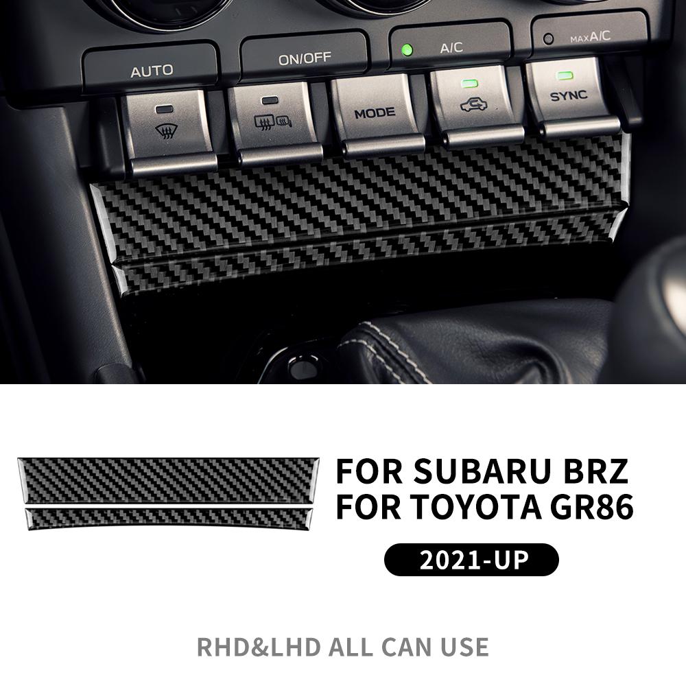 Real Soft Carbon Fiber Interior Trim For Subaru BRZ Toyota GR86 2025 2025 2025 2025 AC Button Decor Stickers Accessories