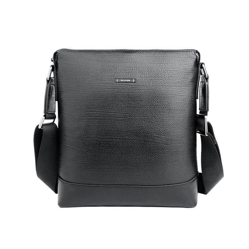 PLOVER Деловой наплечный портфель из натуральной кожи