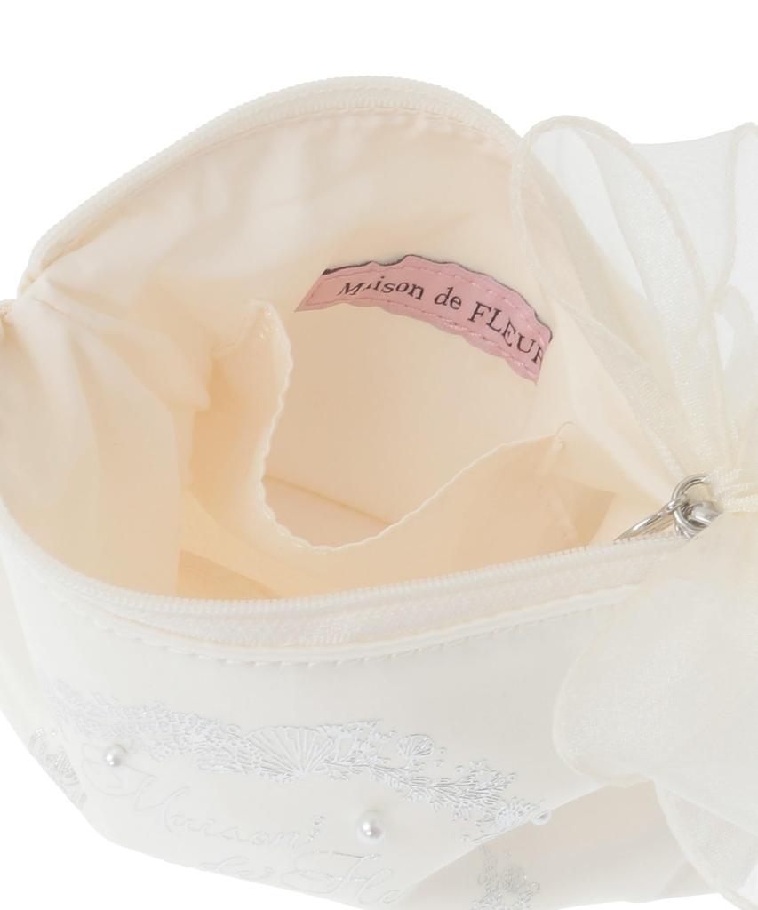 Maison de FLEUR Seashell Print Pouch, Light Blue, Size F, PouchDrawstring Bag, 08000644400