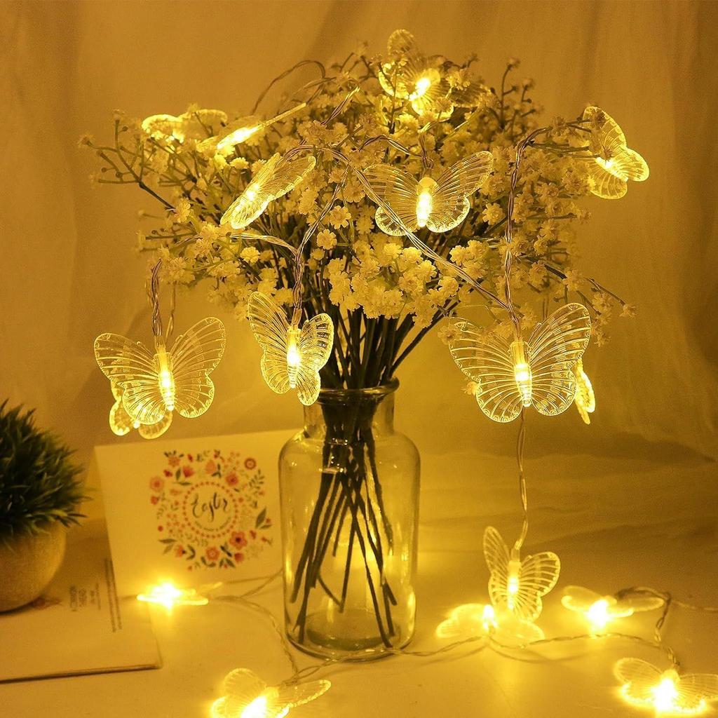Lumini Fluturi pentru Decor - 4 m, 14 Lumini LED Tip Zână pentru Decor, Ghirlandă Luminoasă pentru Camera Copiilor