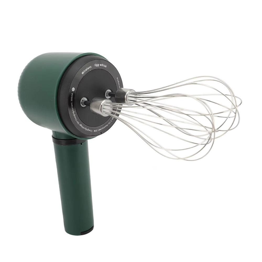 Double Whisk Head Wireless Handheld Electric Egg Beater Stand-up Design Egg Mixer Cake