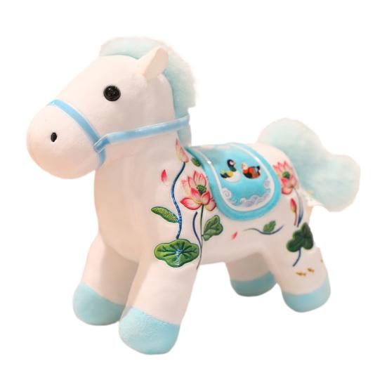 Cute Mini Horse Pendant Keychain Good Luck Horse Ornament Simulation Stuffed Animal Chinese Zodiac Horse Gift