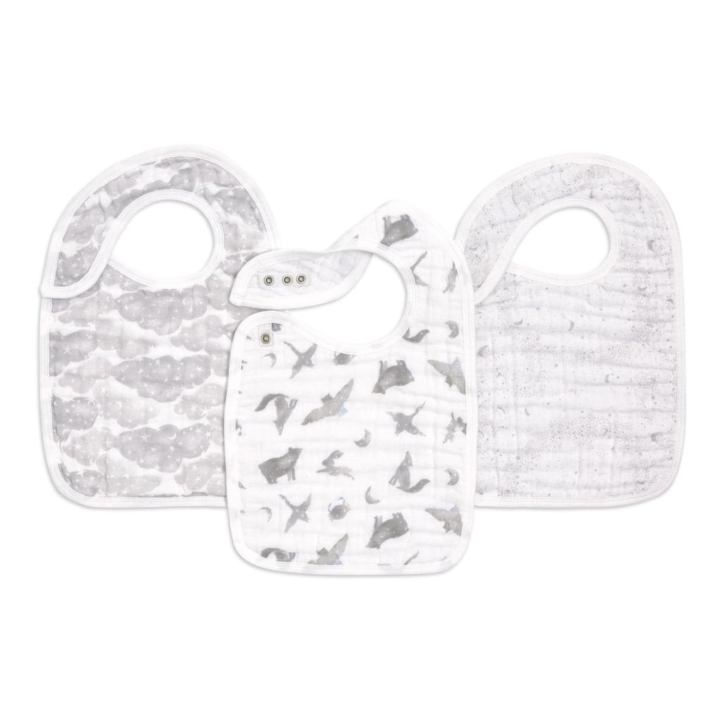aden anais Map the Stars Organic Cotton Large Snap Baby Feeding Baby BBADABASNO30004 & Bib, Size, Closure, Bib, Gift,