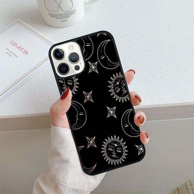 Vintage Moon and Sun Stars Phone Case For iPhone 17 Air 13 12 14 15 16  Cover For Apple Pro Max 6S Plus Coque