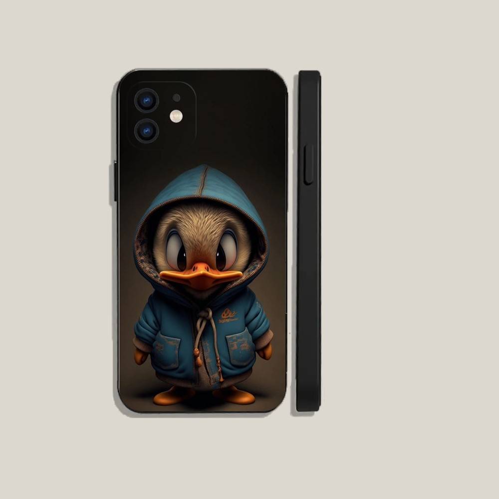Cute Cartoon Animal Phone Case For iPhone16,15,14,13,12,11,Plus,Pro Max,XS,X,XR,SE,Mini,8,7 Soft Silicone Black Cover