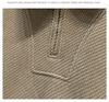 Men's European Cotton Fleece-Lined Knit Zipper Lapel Sweatshirt - Autumn/Winter, Loose Plus Size, High-End Casual Clothing