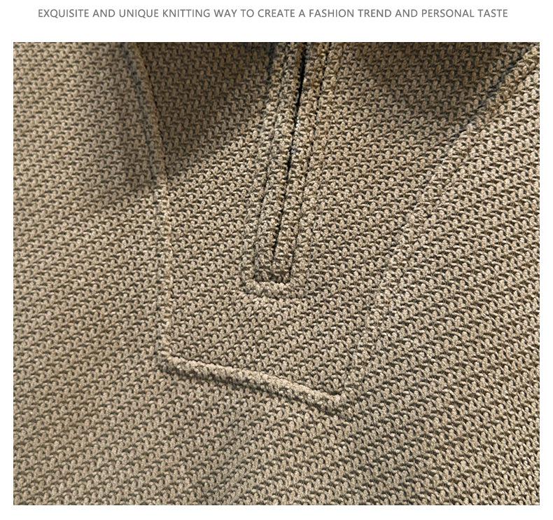 Men's European Cotton Fleece-Lined Knit Zipper Lapel Sweatshirt - Autumn/Winter, Loose Plus Size, High-End Casual Clothing