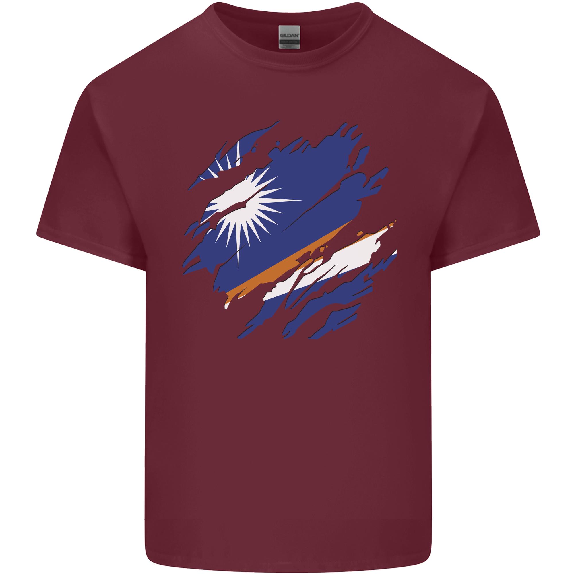 Torn Marshall Islands Flag Day Football Unisexs Light Cotton TShirt S