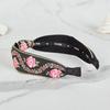 Maia Pearl Flower Jacquard Hairband A - Knot Type Pink