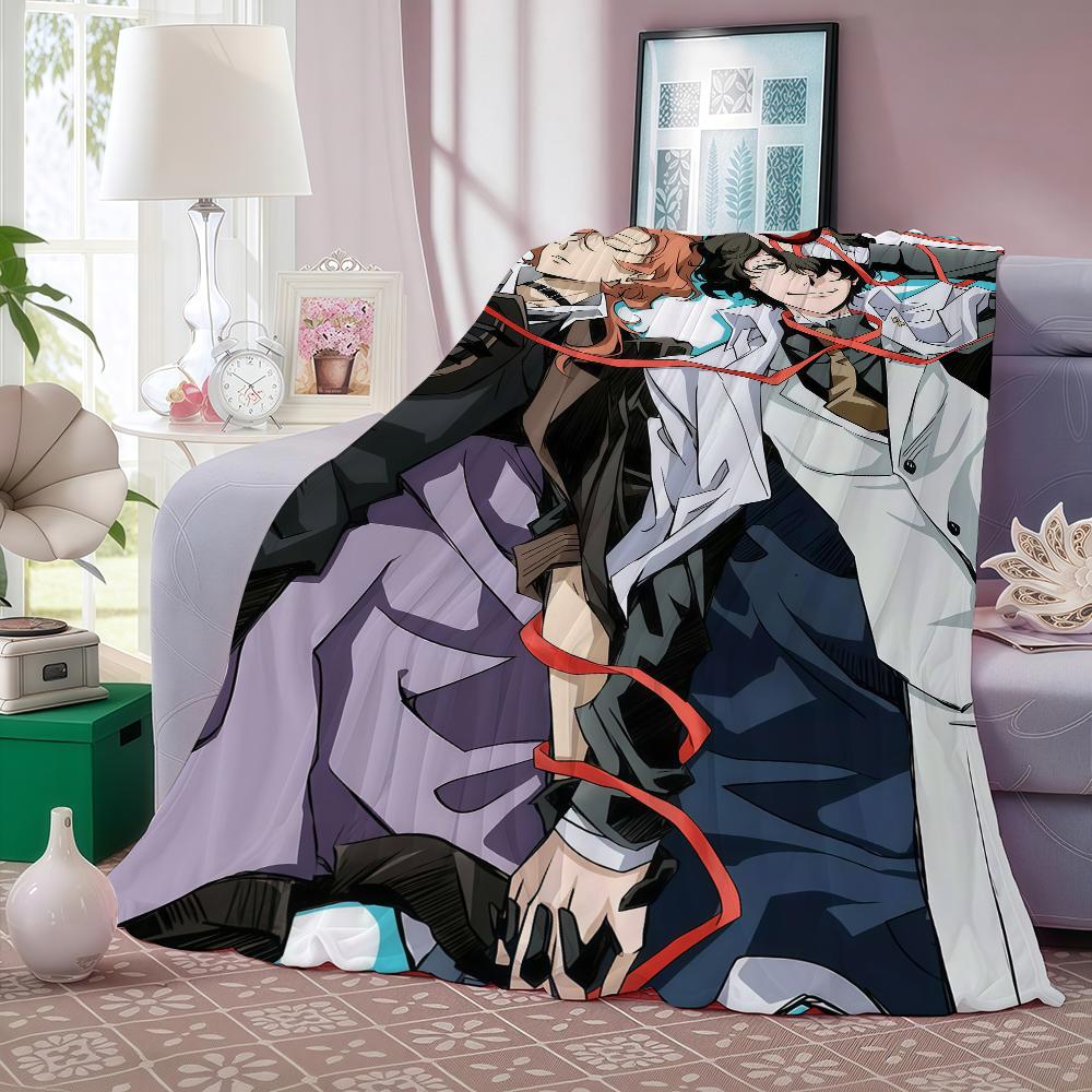 Adventure anime Bungo Stray Dogs Blanket For Sofa Office Bed Plane Travel Sleep Read Relax Camping Soft And Warm