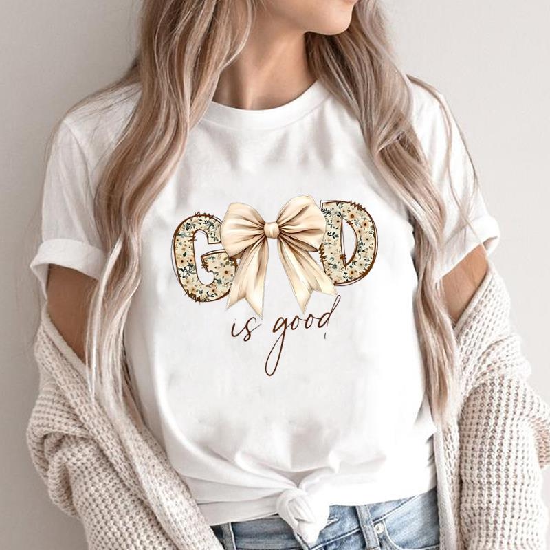 (Asian Size) lovely flower style cute Print Short Sleeve T-shirts Casual Women's Top T Clothing O-neck Fashion Female Graphic Tee