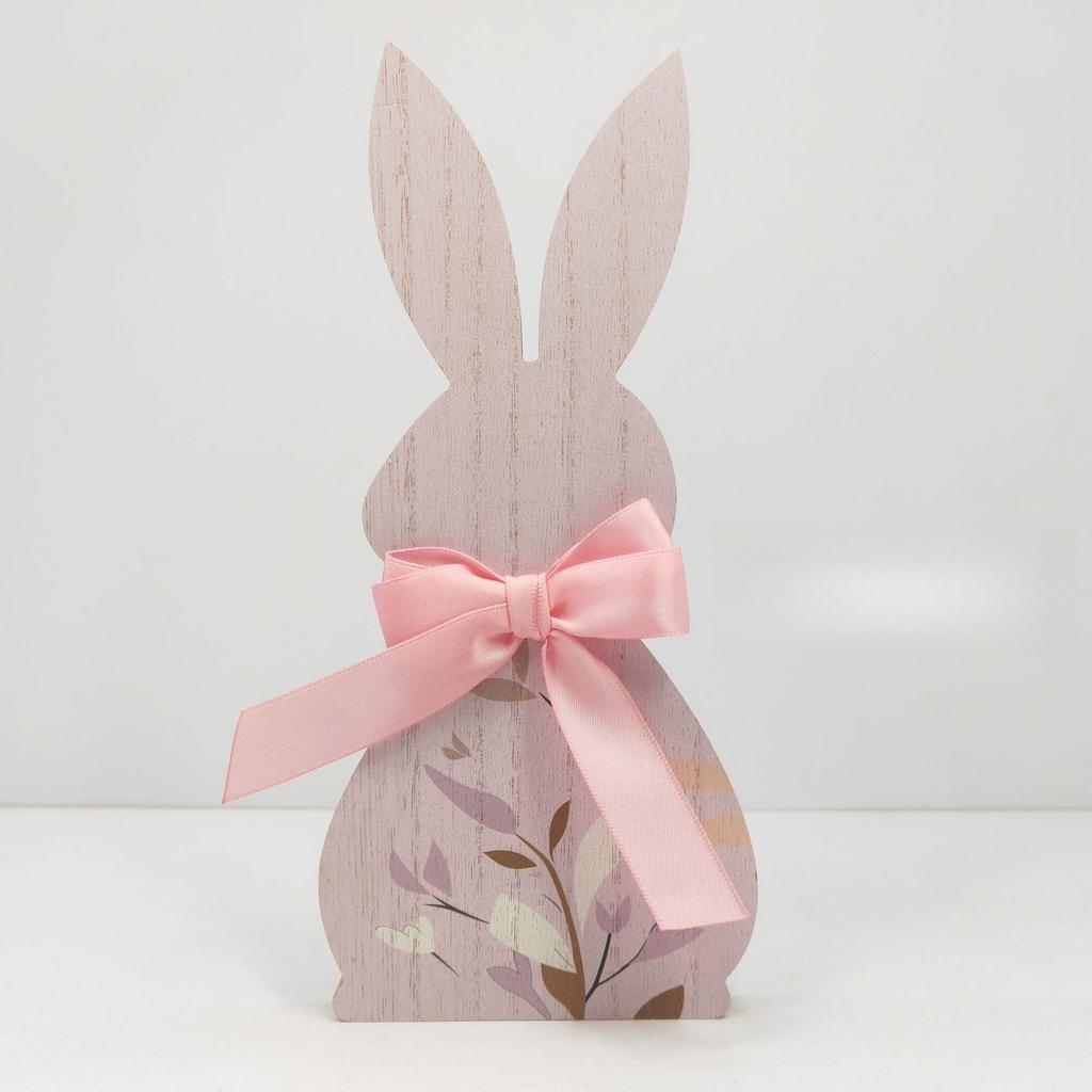 Easter Wooden Craft Rabbit Tabletop Display, Creative Easter Decorative Rabbit Display, Solid Wood Decoration