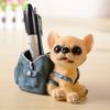 Denim Bag, Pen Holder, Puppy, Cute Resin Dog, Handicraft Ornament, Student Gift for Boys and Girls