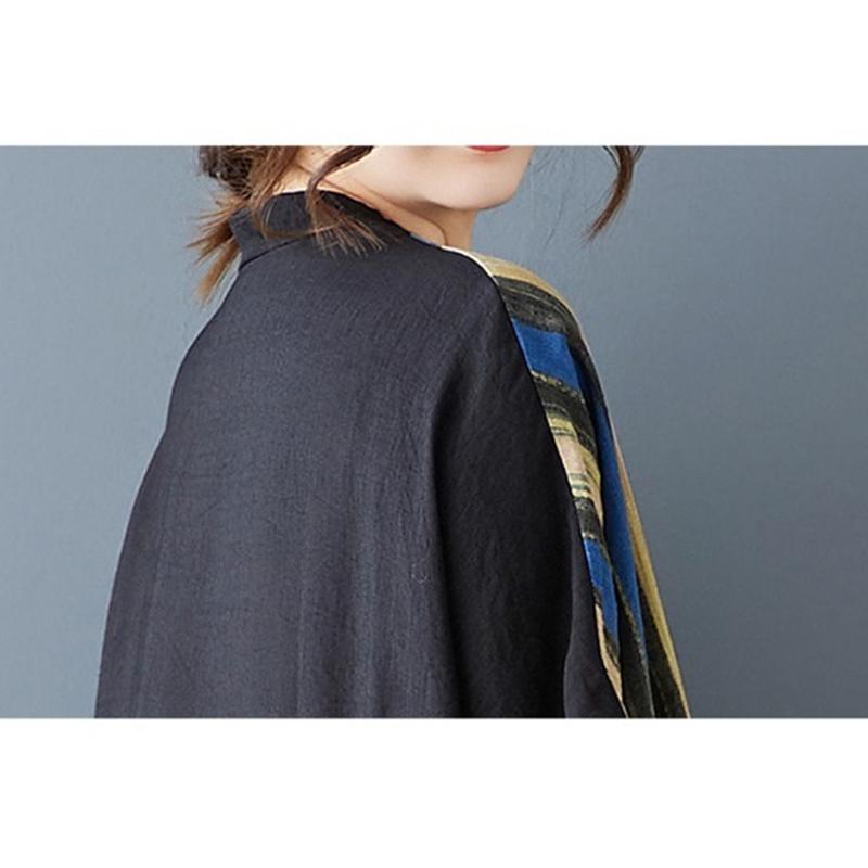 Xitao Print Stripe Contrast Color Pocket Dress ZMY1032