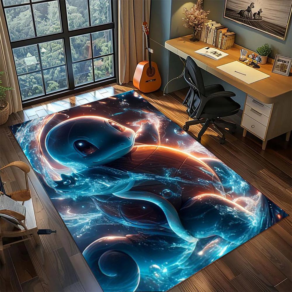 Squirtle Home Gamer Room Floor Mat, Non Slip Washable Big Area Rug Carpet Bedroom Indoor Decor.-TING