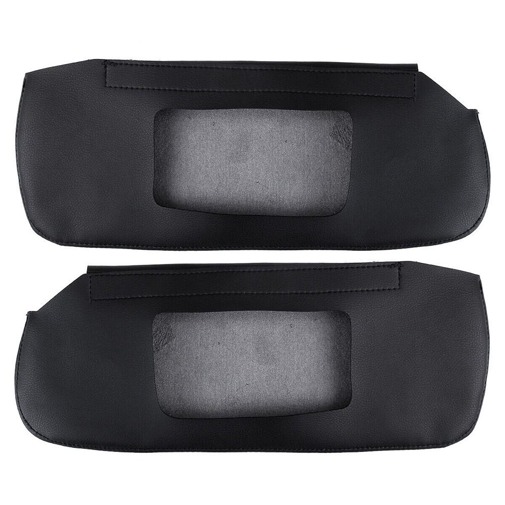 2pcs Sun Visor Cover Black Left Right Mouldings Trim